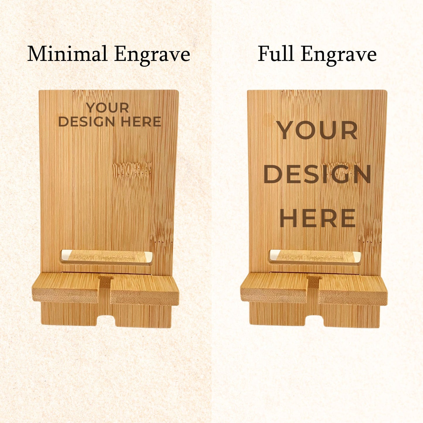 Bamboo Phone Stand - Engraved