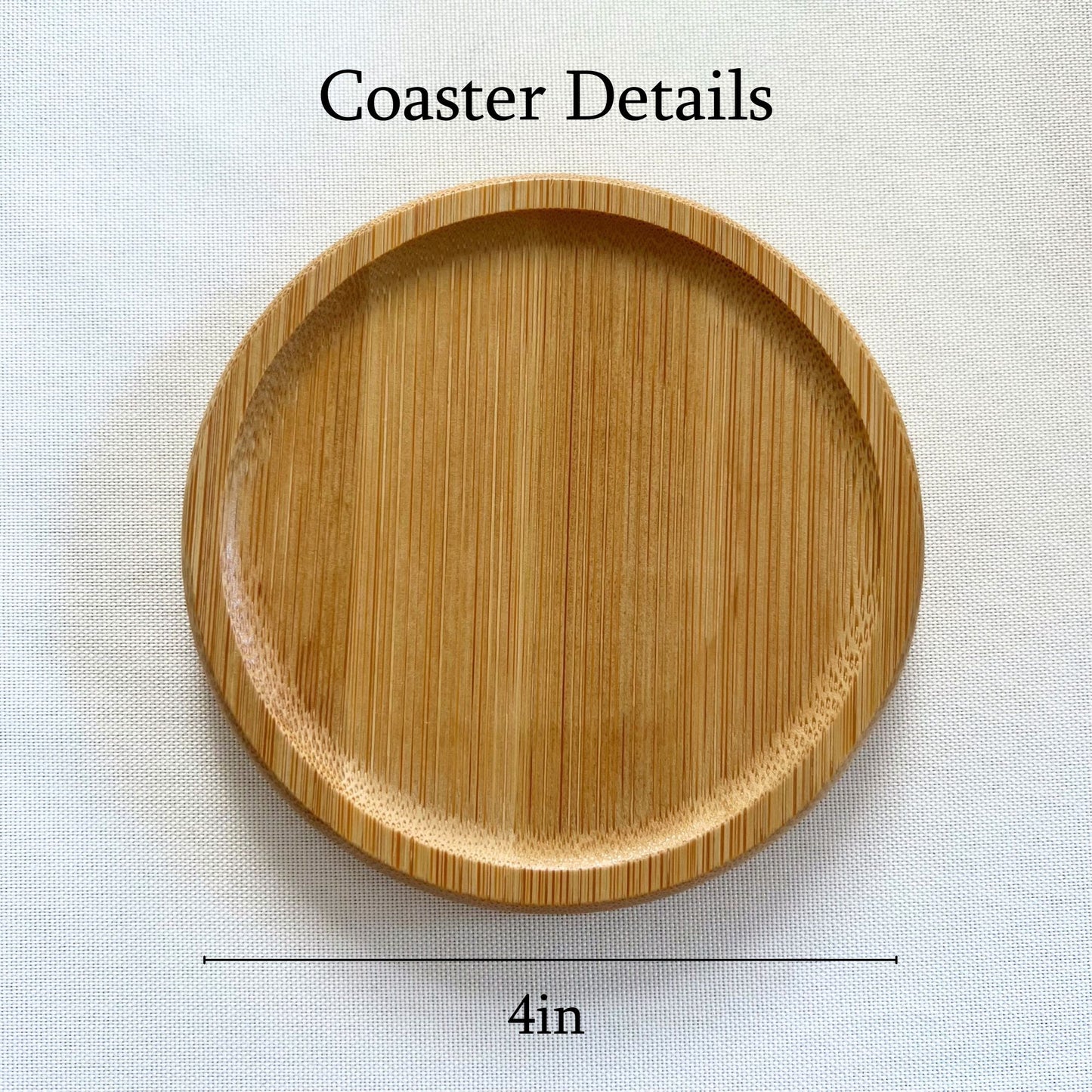 Bamboo Coaster - Name/Minimal Engraving