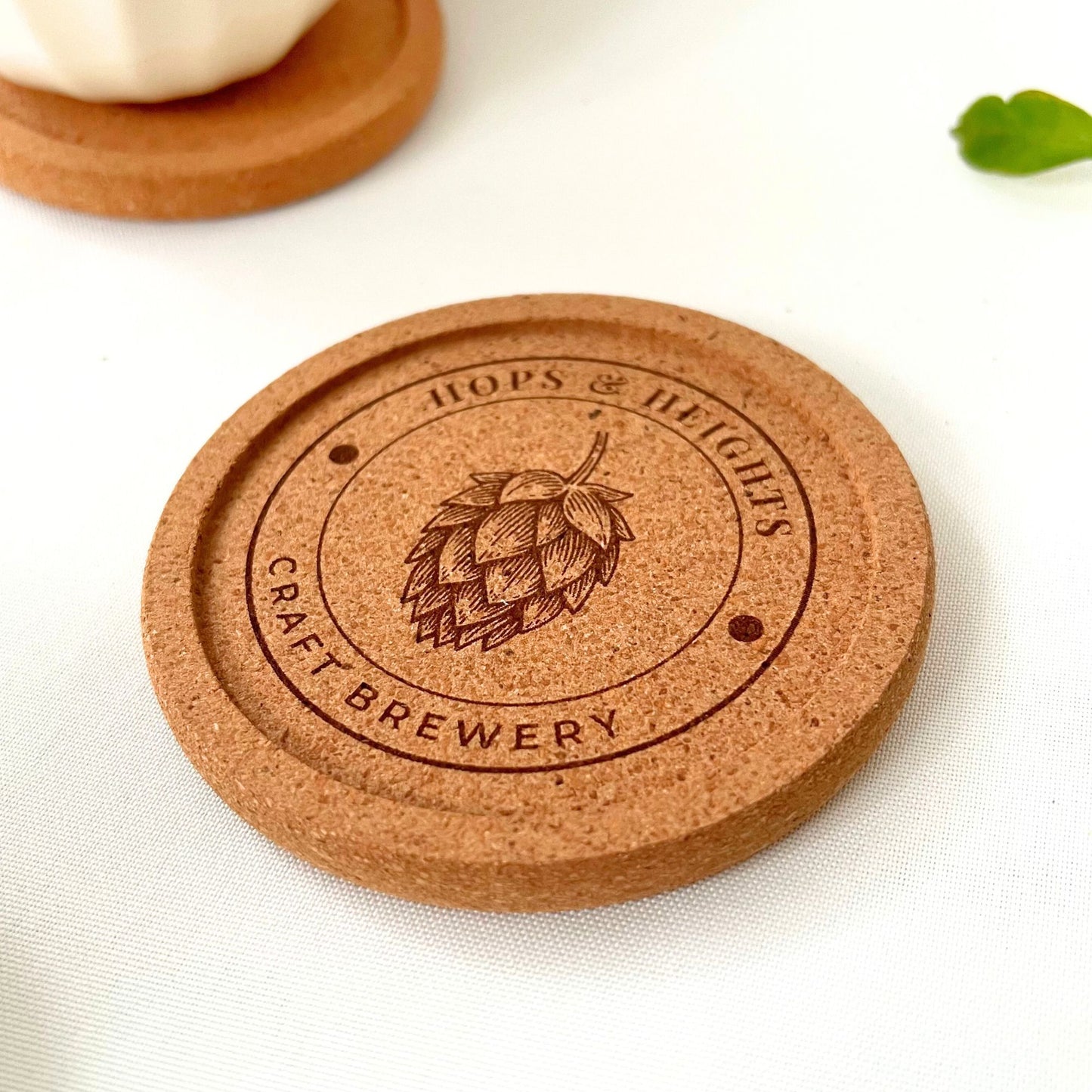 Cork Coaster with Raised Border - Engraved