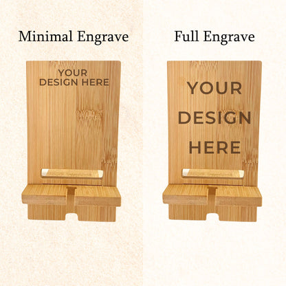 Bamboo Phone Stand - Engraved