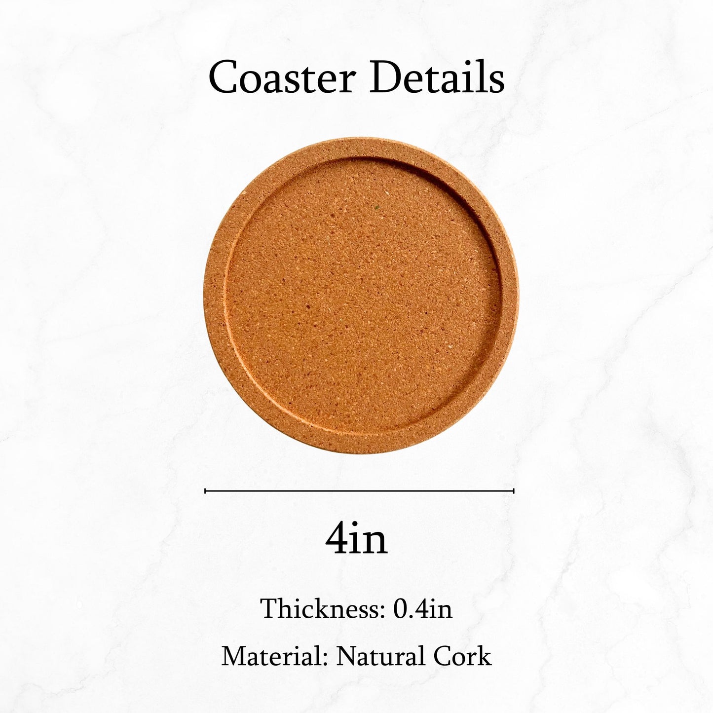 Cork Coaster with Raised Border - Plain