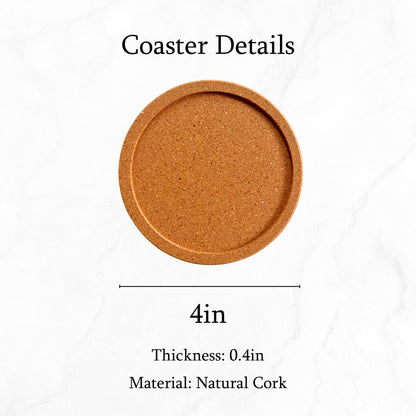 Cork Coaster with Raised Border - Plain