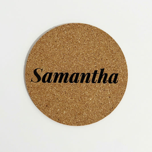 Cork Coaster - Name/Text Engraved