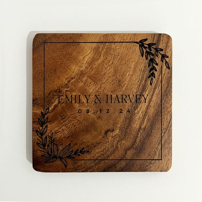 Square Wood Coaster - Logo/Own Design Engraved