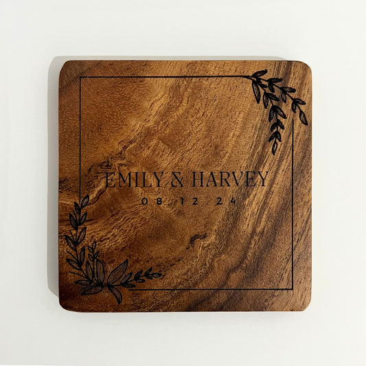 Square Wood Coaster - Logo/Own Design Engraved