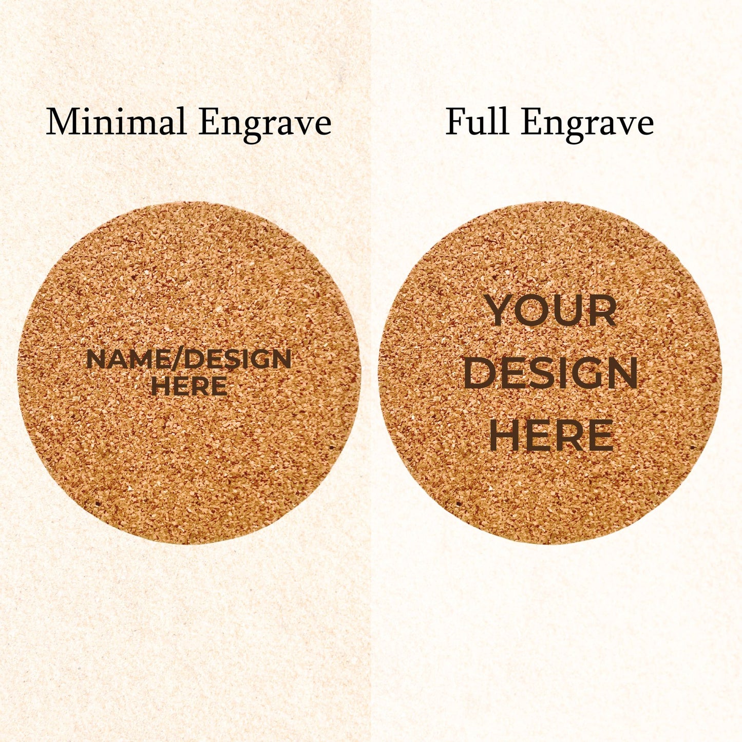 Cork Coaster Flat - Engraved